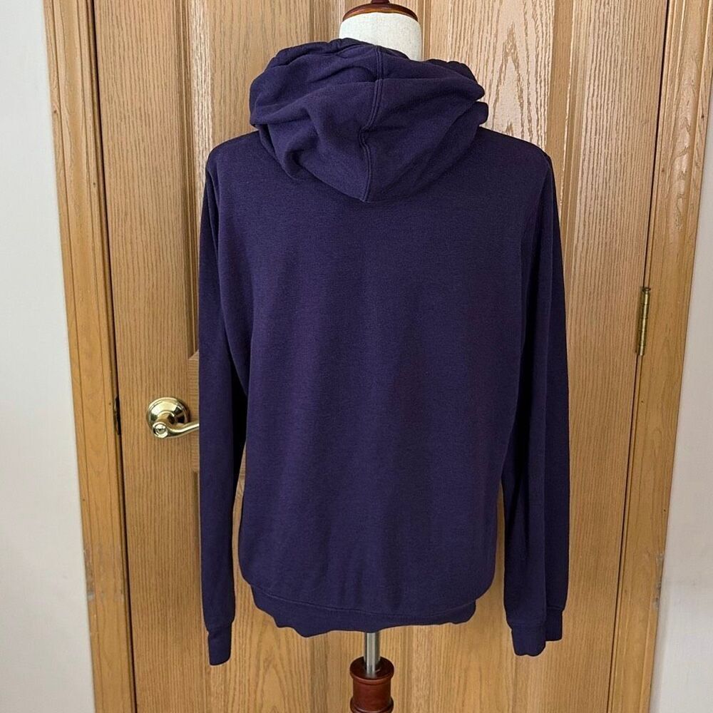 Nike Purple Fleece Cowl Neck Hoodie Large Copper Swoosh Pullover Sweatshirt - Picture 3 of 7